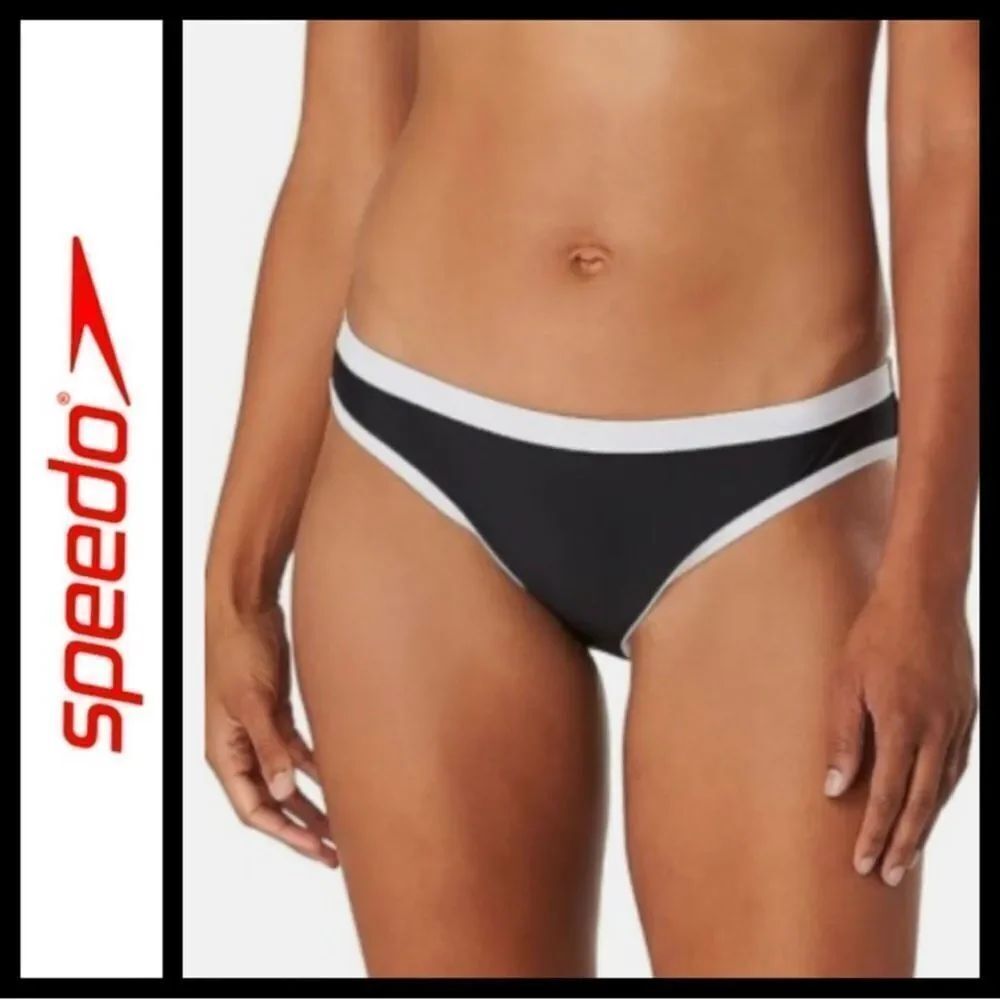 Speedo Women’s Hipster Black and White Bikini Bottom